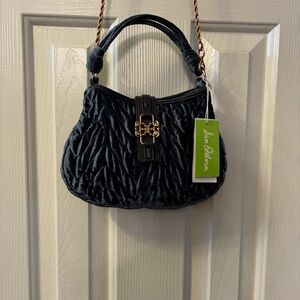 Charming Sam Edelman Jewel Blue Mini Evening Bag Twisted Gold Shoulder Strap